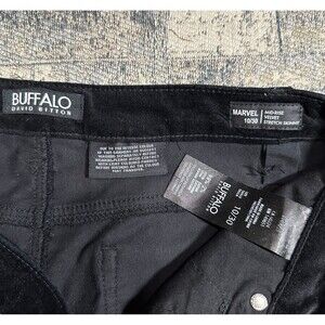 Buffalo David Bitton Womens Pants Black Marvel Mid Rise Velvet Skinny size 10/30
